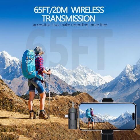 3 in 1 Wireless Lavalier Microphone for iPhone, Android,iPad，USB-C Microphone, Mini Microphone with Noise Reduction for Interview Video Podcast Vlog ，YouTube， TikTok in Saudi Arabia