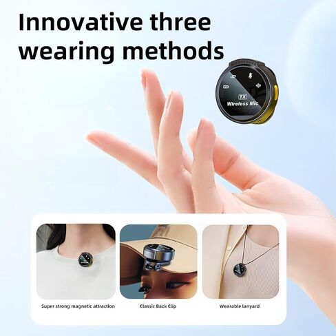 2pcs Wireless Lavalier Microphone , 75mAh Portable Magnetic Mic with 800mAH Charging Case for Video Recording, Game Live Streaming, Vlog (Type C) in Saudi Arabia