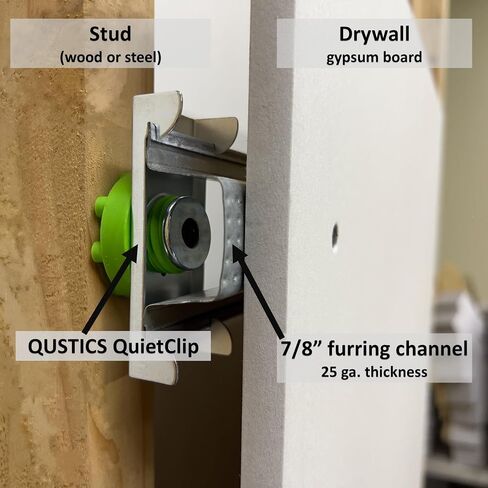 QUSTICS QuietClip CIC (Genuine), Sound Isolation Clip; Pack of 25 Pcs. + 25 x 2.5 Drywall Mounting Screws in Saudi Arabia