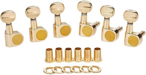 KAISH 6 Inline Guitar 2 Pin Tuners Tuning Keys Pegs Dual Pin Tuning Machine Heads for Squier Strat/Tele/Ibanez/Yamaha/Import Style Guitars Mini Oval Button Black in Saudi Arabia