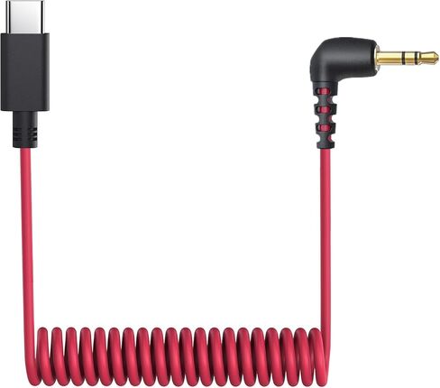 USB C to 3.5mm Microphone Cable for Rode Wireless Pro/Wireless Go 2 / Wireless ME and Hollyland Lark M1 M2 150 Max Duo, Coiled Audio Patch Cable Mic Cord Compatible with iPhone 16 Pro Max 15 Plus in Saudi Arabia