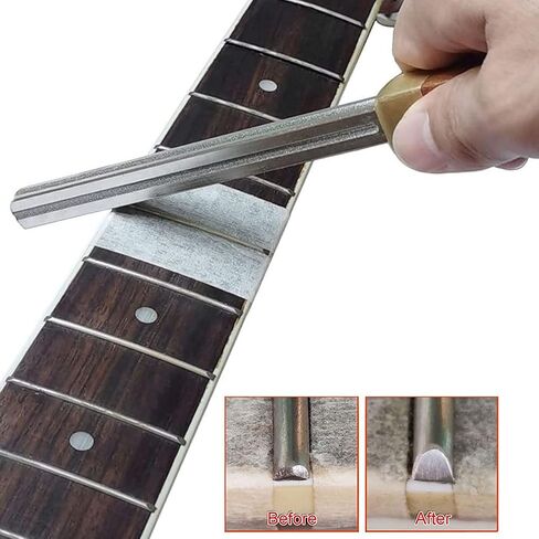 Guitar Fret Repairing Maintenance Luthier Tool Kit with Fret Leveling File End Beveling File Fret Crown Dressing File Hammer Neck Rest Bridge Clamp Fingerboard Guards for String Instrument in Saudi Arabia