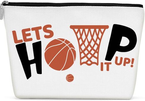 Funny Basketball Gifts Basketball Accessories Stuff Makeup Bag, Basketball Lover Gifts Cosmetic Bag for Women Girls Sport Fans Team Players Coach Therapist Birthday Christmas Appreciation Gifts in Saudi Arabia