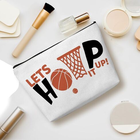 Funny Basketball Gifts Basketball Accessories Stuff Makeup Bag, Basketball Lover Gifts Cosmetic Bag for Women Girls Sport Fans Team Players Coach Therapist Birthday Christmas Appreciation Gifts in Saudi Arabia