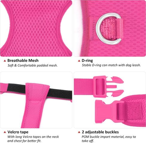 Safety LED Dog Harness - Light Up Dog Vest, No-Pull Dog Harness - Rechargeable Glowing Pet Harness for Night Walking & Camping (Red, S [Neck:12"-16.5"; Chest:17"- 25"]) in Kuwait