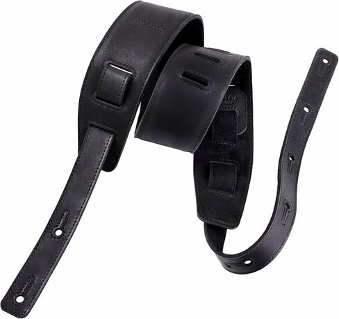 Nefelibata Banjo Strap,2.5" Wide Double Layer Full-Grain Leather Guitar Strap Double Head Detachable and Adjustable Replacement With Headstock Rope(Mysterious Black Leather) in Kuwait