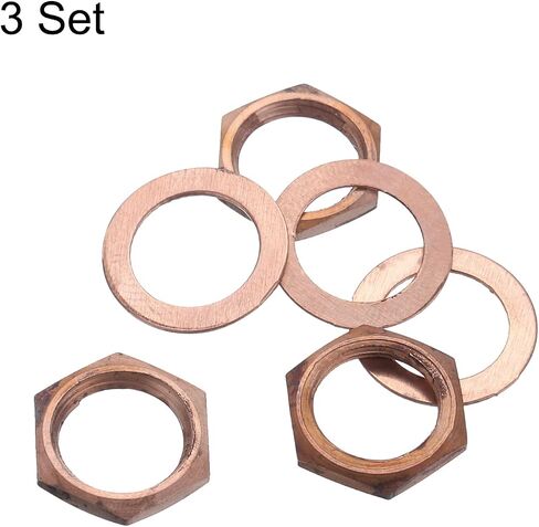MECCANIXITY 3 Set Guitar Nuts and Washers 3/8" Guitar Input Output Jack Socket Nuts Copper for Guitar Bass in Saudi Arabia