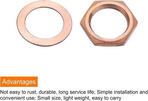 MECCANIXITY 3 Set Guitar Nuts and Washers 3/8" Guitar Input Output Jack Socket Nuts Copper for Guitar Bass in Saudi Arabia