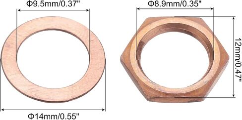 MECCANIXITY 3 Set Guitar Nuts and Washers 3/8" Guitar Input Output Jack Socket Nuts Copper for Guitar Bass in Saudi Arabia