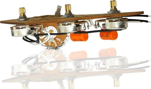 MOSTLEY Prewired 𝗚𝘂𝗶𝘁𝗮𝗿 𝗪𝗶𝗿𝗶𝗻𝗴 𝗞𝗶𝘁, Presoldered Control Plate for Guitars Equipped with Triple Single Coil Pickups, Robust 5-way Switch Orange Capacitor Large Potentiometers Included in Saudi Arabia