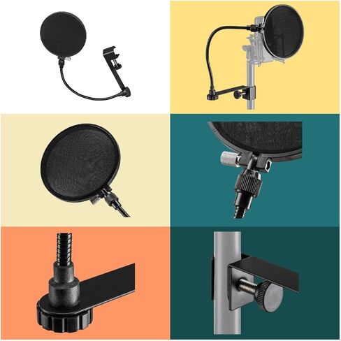 مجموعة تدفق ميكروفون Sennheiser Profile Cardioid Condenser USB-C مع مرشح H&A Pop مع معقوفة ومقبض قابل للتعديل (مشبك)، سماعات رأس مغلقة من الخلف TAPH100 in Kuwait