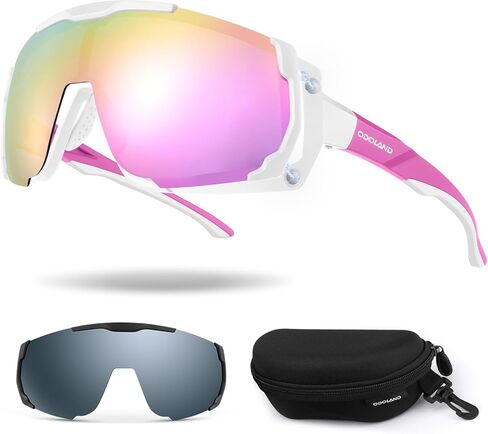 نظارات شمسية Odoland لركوب الدراجات، عدسات مغناطيسية UV400 نظارات شمسية رياضية مستقطبة للبيسبول MTB الجري البيسبول للرجال والنساء in Kuwait