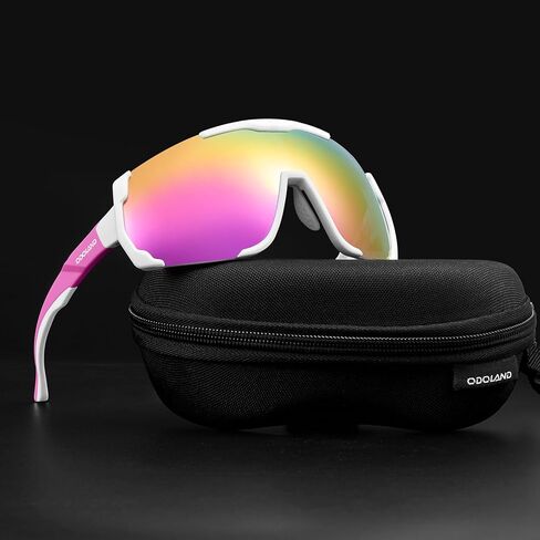 نظارات شمسية Odoland لركوب الدراجات، عدسات مغناطيسية UV400 نظارات شمسية رياضية مستقطبة للبيسبول MTB الجري البيسبول للرجال والنساء in Kuwait