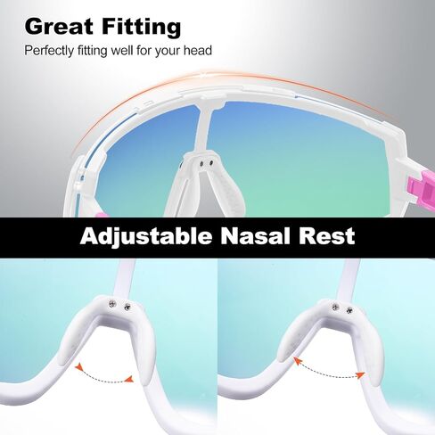 نظارات شمسية Odoland لركوب الدراجات، عدسات مغناطيسية UV400 نظارات شمسية رياضية مستقطبة للبيسبول MTB الجري البيسبول للرجال والنساء in Kuwait