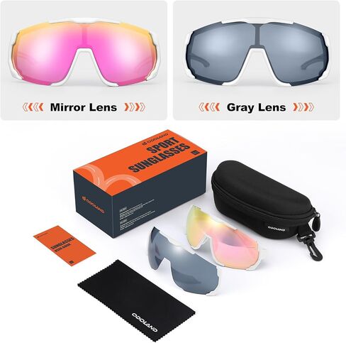نظارات شمسية Odoland لركوب الدراجات، عدسات مغناطيسية UV400 نظارات شمسية رياضية مستقطبة للبيسبول MTB الجري البيسبول للرجال والنساء in Kuwait