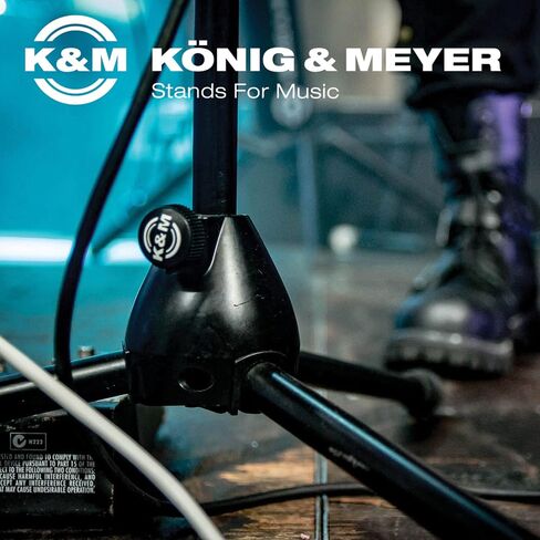 K&M König & Meyer 21020.500.55 Tripod Microphone Stand with Fixed Length Boom Arm | Professional Grade for All Musicians | Heavy Duty Folding Leg Base | German Made Black in Saudi Arabia