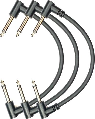 1/4 Mono TS Guitar Effects Pedal Patch 6"" Cables (2), Black in Kuwait
