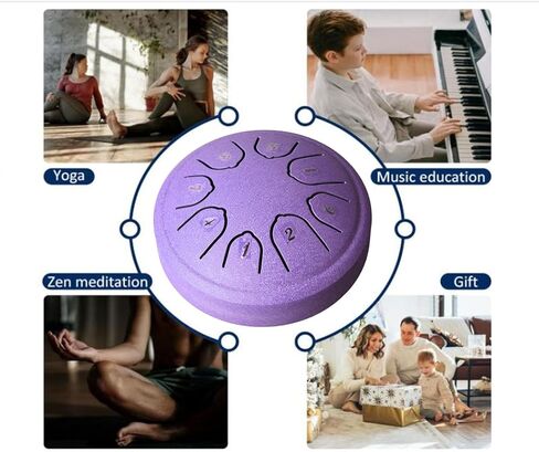 Rain Drum for Outside Mini Steel Tongue Drum Rain Chime 4.5 Inches 8 Notes Waterproof Handpan Drum Healing Instrument for Yoga, Meditation, Music Therapy for All Ages (Green) in Saudi Arabia