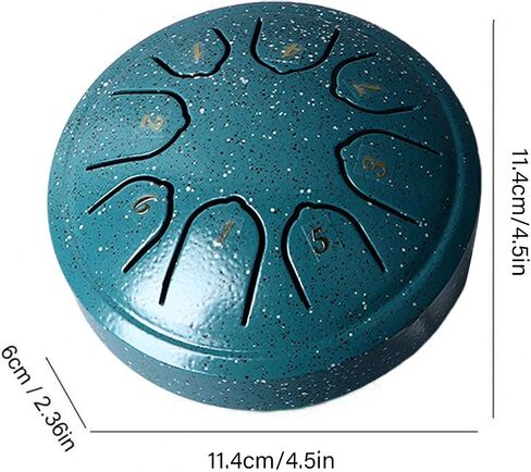 Rain Drum for Outside Mini Steel Tongue Drum Rain Chime 4.5 Inches 8 Notes Waterproof Handpan Drum Healing Instrument for Yoga, Meditation, Music Therapy for All Ages (Green) in Saudi Arabia