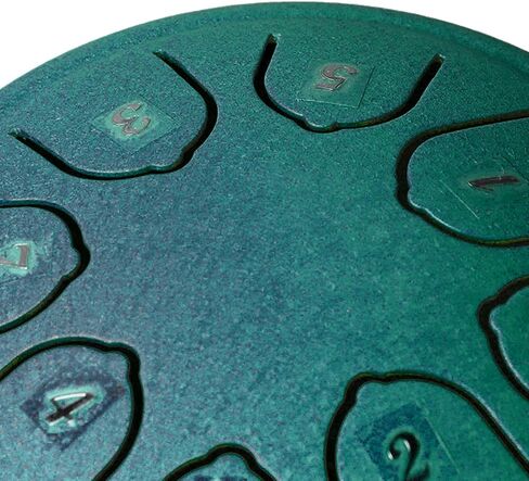 Rain Drum for Outside Mini Steel Tongue Drum Rain Chime 4.5 Inches 8 Notes Waterproof Handpan Drum Healing Instrument for Yoga, Meditation, Music Therapy for All Ages (Green) in Saudi Arabia