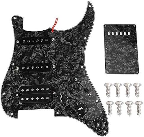 11 Holes Prewired Loaded Pickguard,Electric Guitar SSH Humbuckers Pickguard for Electric Guitar (Black Pearl) in Saudi Arabia