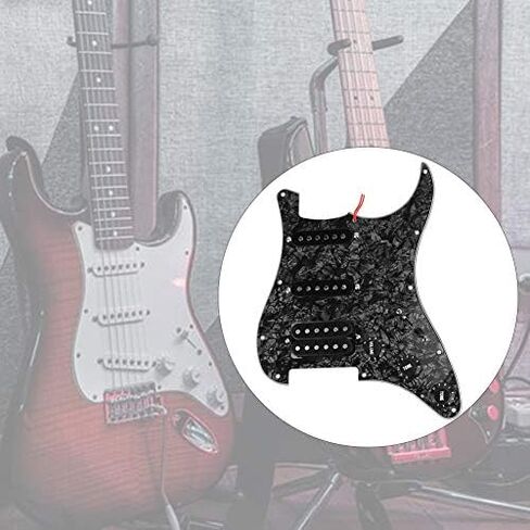 11 Holes Prewired Loaded Pickguard,Electric Guitar SSH Humbuckers Pickguard for Electric Guitar (Black Pearl) in Saudi Arabia