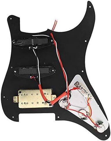 11 Holes Prewired Loaded Pickguard,Electric Guitar SSH Humbuckers Pickguard for Electric Guitar (Black Pearl) in Saudi Arabia