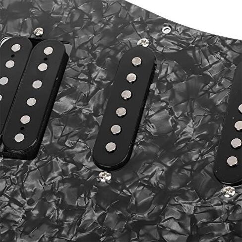 11 Holes Prewired Loaded Pickguard,Electric Guitar SSH Humbuckers Pickguard for Electric Guitar (Black Pearl) in Saudi Arabia