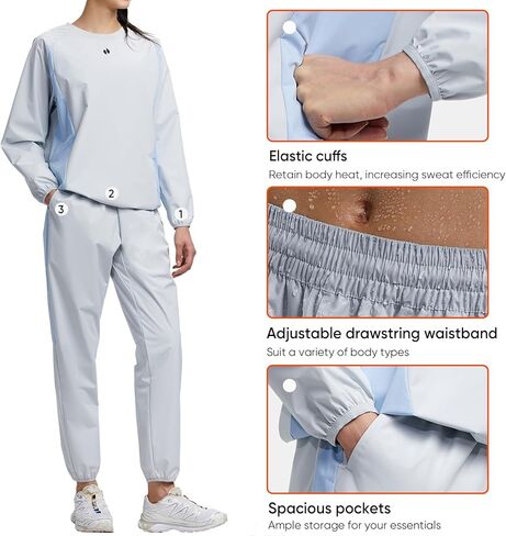 HOTSUIT Sauna Suit Women Durable Gym Exercise Workout Sauna Jacket Pants Sweat Suits in Kuwait