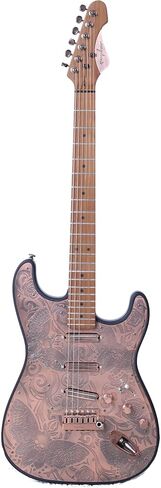 Guyker Full Size Electric Guitar 6 String Solid Body F-ST Strat Style - Right Handed Tuners, SSS Pickups, Potentiometer Knobs, for Beginner Intermediate & Pro Players(Ancient Bronze, Skeleton Surface) in Saudi Arabia