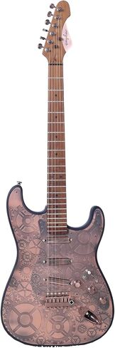 Guyker Full Size Electric Guitar 6 String Solid Body F-ST Strat Style - Right Handed Tuners, SSS Pickups, Potentiometer Knobs, for Beginner Intermediate & Pro Players(Ancient Bronze, Skeleton Surface) in Saudi Arabia