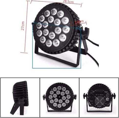 XPCLEOYZ LED Stage Lights 4pcs 18 * 18W LED DJ PAR Light RGBWA+UV 6in1 DMX 512 Stage Lighting Disco Projector for Home Wedding Party Church Concert Dance Floor Lighting in Saudi Arabia