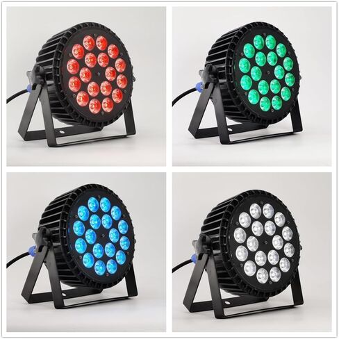 XPCLEOYZ LED Stage Lights 4pcs 18 * 18W LED DJ PAR Light RGBWA+UV 6in1 DMX 512 Stage Lighting Disco Projector for Home Wedding Party Church Concert Dance Floor Lighting in Saudi Arabia