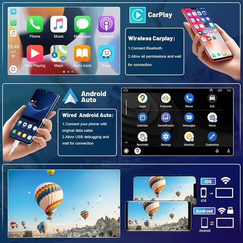 Roinvou 8 Cores 4+64G Android Car Radio for Ford Mustang 2010-2014, 10.1" Touch Screen Carplay Android Auto with 32EQ Bluetooth WiFi GPS Navigation Mirror Link Backup Camera in Saudi Arabia