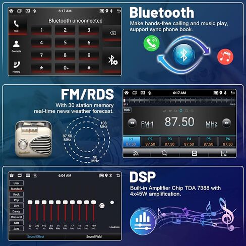 Roinvou 8 Cores 4+64G Android Car Radio for Ford Mustang 2010-2014, 10.1" Touch Screen Carplay Android Auto with 32EQ Bluetooth WiFi GPS Navigation Mirror Link Backup Camera in Saudi Arabia