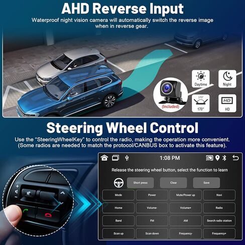Roinvou 8 Cores 4+64G Android Car Radio for Ford Mustang 2010-2014, 10.1" Touch Screen Carplay Android Auto with 32EQ Bluetooth WiFi GPS Navigation Mirror Link Backup Camera in Saudi Arabia