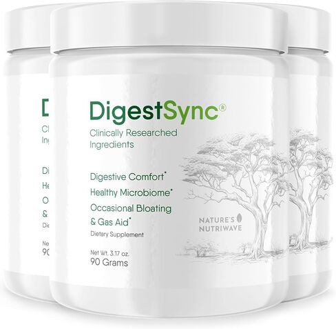 DigestSync Digestion Supplement for Gut Health - Natural Powder for Digestive Support, Bloating Relief for Women & Men, 100% Natural Green Powder - 1 Month Supply in Kuwait
