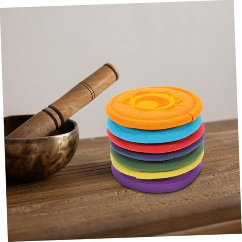 Vaguelly 7pcs Bowl Bottom Mat Meditation Bowl Sound Bowl Cushion Meditation Music Singing Bowl Mats Saxaboom Crystal Singing Bowls Singing Bowl Pads Music Decor Polyester Manual Instrument in Saudi Arabia