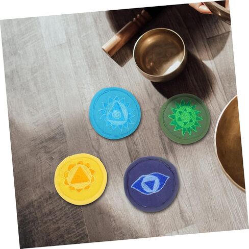Vaguelly 7pcs Bowl Bottom Mat Meditation Bowl Sound Bowl Cushion Meditation Music Singing Bowl Mats Saxaboom Crystal Singing Bowls Singing Bowl Pads Music Decor Polyester Manual Instrument in Saudi Arabia