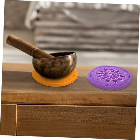 Vaguelly 7pcs Bowl Bottom Mat Meditation Bowl Sound Bowl Cushion Meditation Music Singing Bowl Mats Saxaboom Crystal Singing Bowls Singing Bowl Pads Music Decor Polyester Manual Instrument in Saudi Arabia