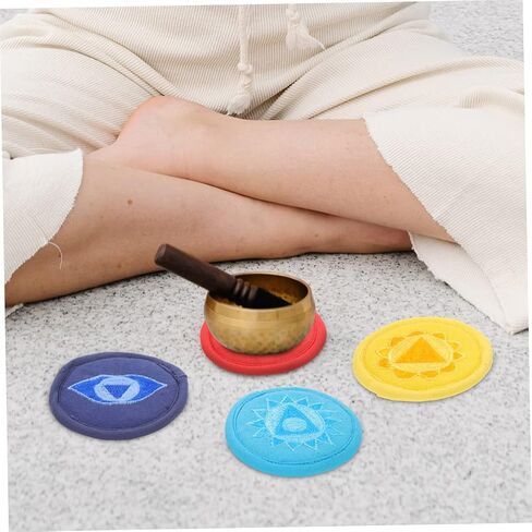 Vaguelly 7pcs Bowl Bottom Mat Meditation Bowl Sound Bowl Cushion Meditation Music Singing Bowl Mats Saxaboom Crystal Singing Bowls Singing Bowl Pads Music Decor Polyester Manual Instrument in Saudi Arabia