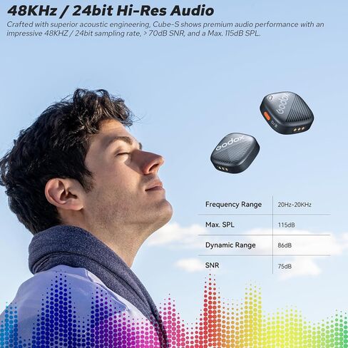 GODOX Cube-SL Kit2 Wireless Lavalier Microphone for iPhone/Lightning Device, 8H Battery Life, 2.4G Wireless Mic, 300m(1000ft.) Range, Noise Cancelling with Charging Case for Vlogging, TikTok in Saudi Arabia