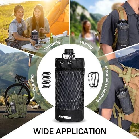 حامل زجاجة مياه على الظهر من Hikeen X-PAC، جراب زجاجة مياه قابل للطي مع رباط مفتوح، حامل زجاجة مياه شبكي خفيف الوزن مقاوم للاهتراء مع حلقة تسلق للسفر والمشي لمسافات طويلة والأنشطة الخارجية in Kuwait