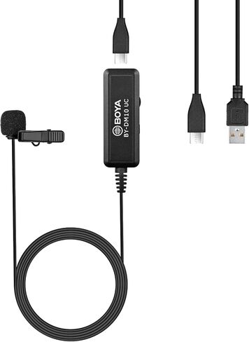 ميكروفون BOYA BY-DM10UC، ميكروفون رقمي متعدد الاتجاهات مزود بكابلات إخراج USB-C للهواتف الذكية التي تعمل بنظام Android والأجهزة اللوحية وأجهزة كمبيوتر MAC/PC in Kuwait