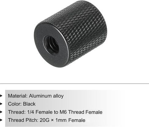 MECCANIXITY Mic Stand Adapter 1/4 Female to M8 Thread Female Camera Screw Thread Adapter for Microphone Tripod Stand Black in Saudi Arabia