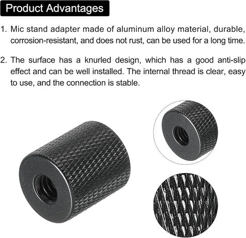 MECCANIXITY Mic Stand Adapter 1/4 Female to M8 Thread Female Camera Screw Thread Adapter for Microphone Tripod Stand Black in Saudi Arabia
