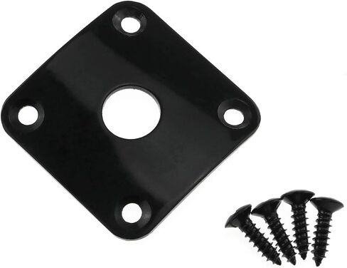 E-outstanding Jackplate Black Square Metal Curved Base Bottom Jack Plate with Screws for Electric Guitar Electric Bass in Saudi Arabia