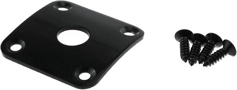 E-outstanding Jackplate Black Square Metal Curved Base Bottom Jack Plate with Screws for Electric Guitar Electric Bass in Saudi Arabia