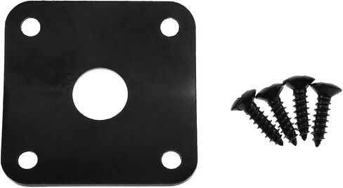 E-outstanding Jackplate Black Square Metal Curved Base Bottom Jack Plate with Screws for Electric Guitar Electric Bass in Saudi Arabia