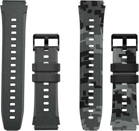 Smart Watch Band 22mm 2 Pack, for AMAZTIM Smart Watch Bands Replacement M2/T2, Compatible with KOSPET Tank M2/T2, TPU Sports Straps Bands, Adjustable Wristband, Men Black Smartwatch Band in Kuwait